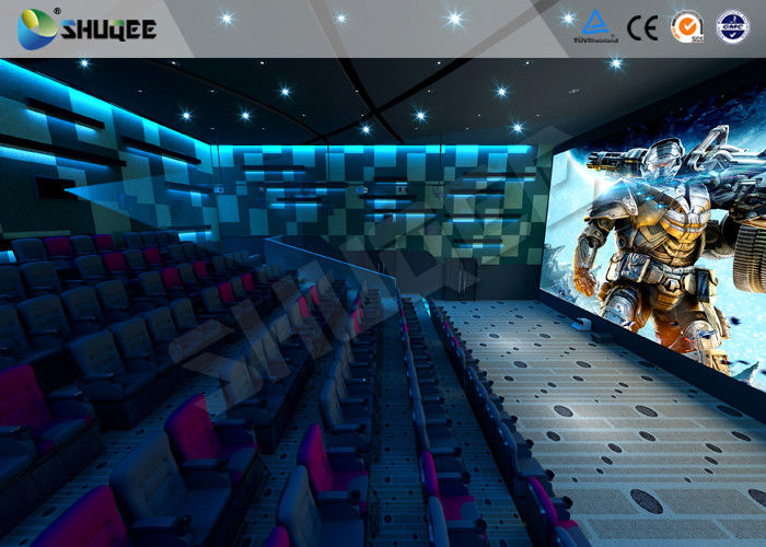 China 100 Seats 4D Cinema Theater With Motion Seat / Metal Flat Screen / Special Effect Machine factory