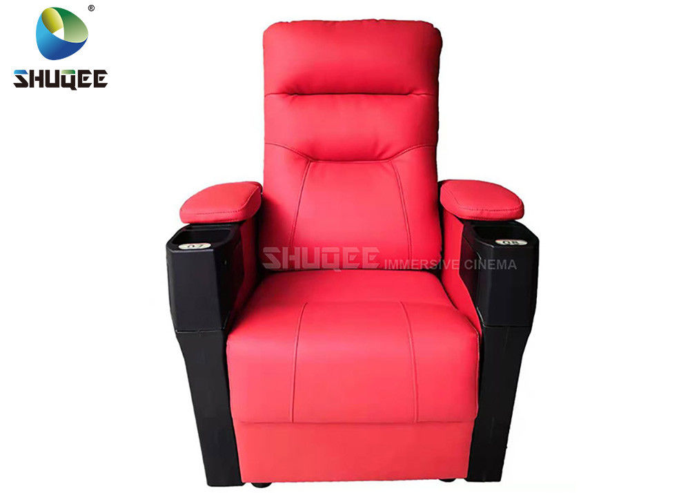 Red 3D Cinema Sofa Of Vip Cinema Seating Cloth Art Material Sigle Capacity