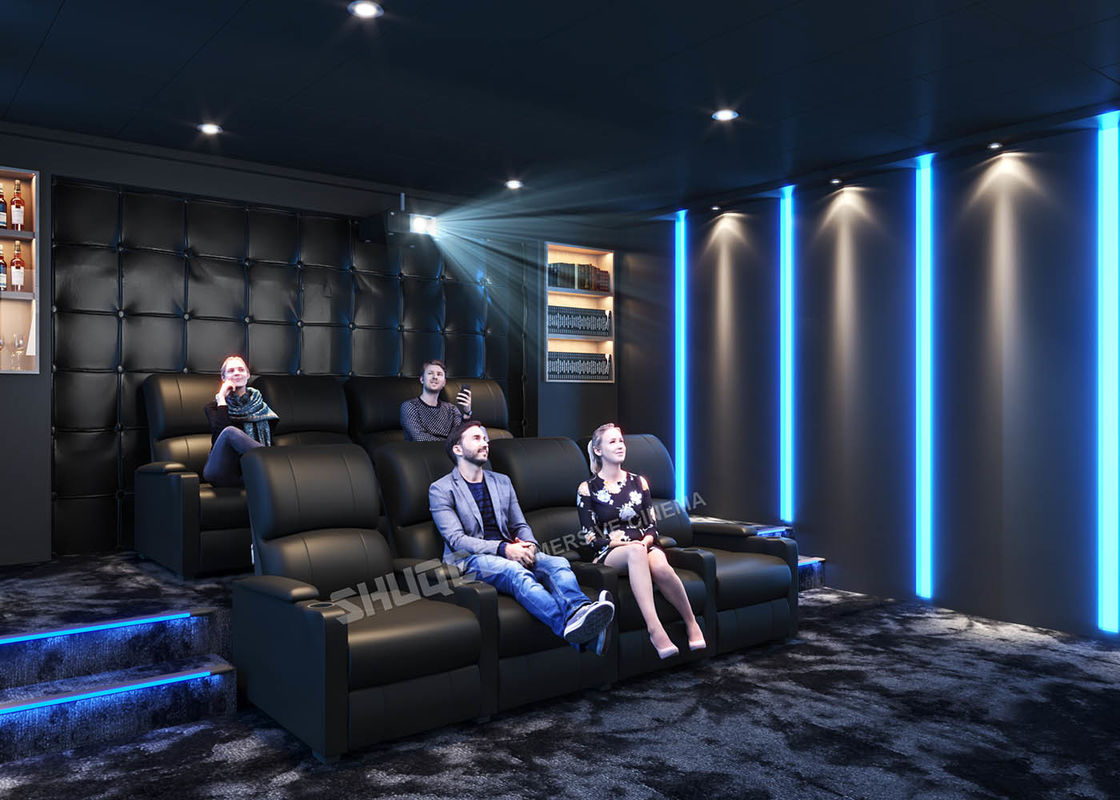 China ISO9001 Home Theater Equipment Supply VIP Leather Cinema Sofa With Cup Holder factory