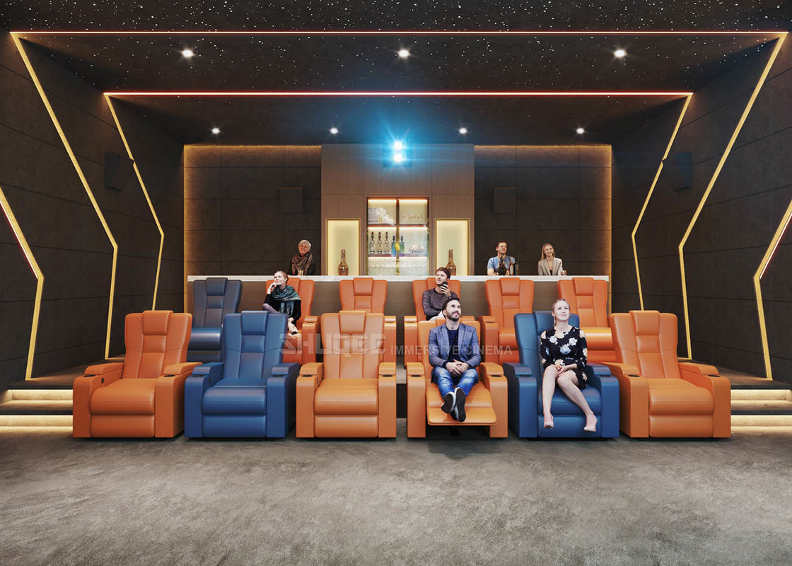China 3D Home Cinema System With Genuine Leather Movie Theater Sofa Seats And Electric Recliner factory