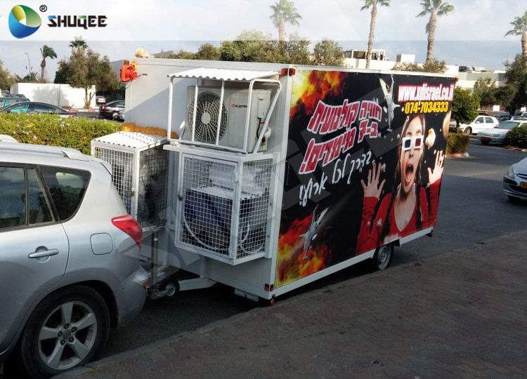 CE Mobile 5D Cinema Roller Coaster Trailer With Cabin 6 Seats Luxury Chair
